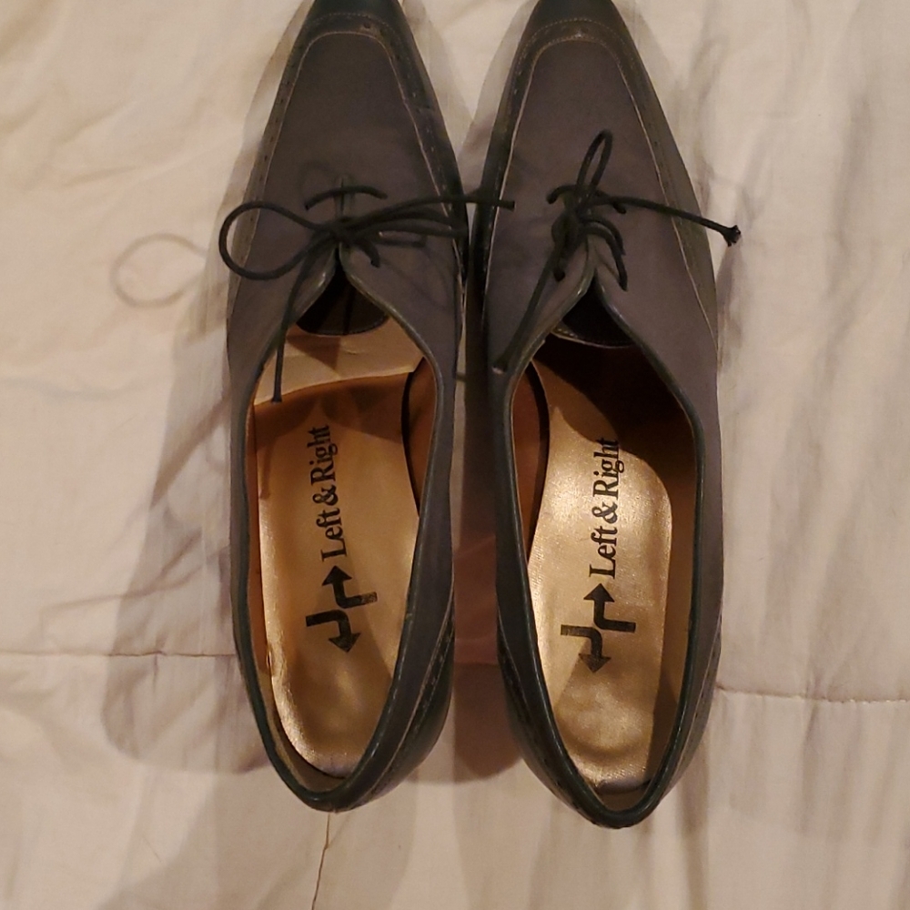 Left & Right gray leather size 8 shoe